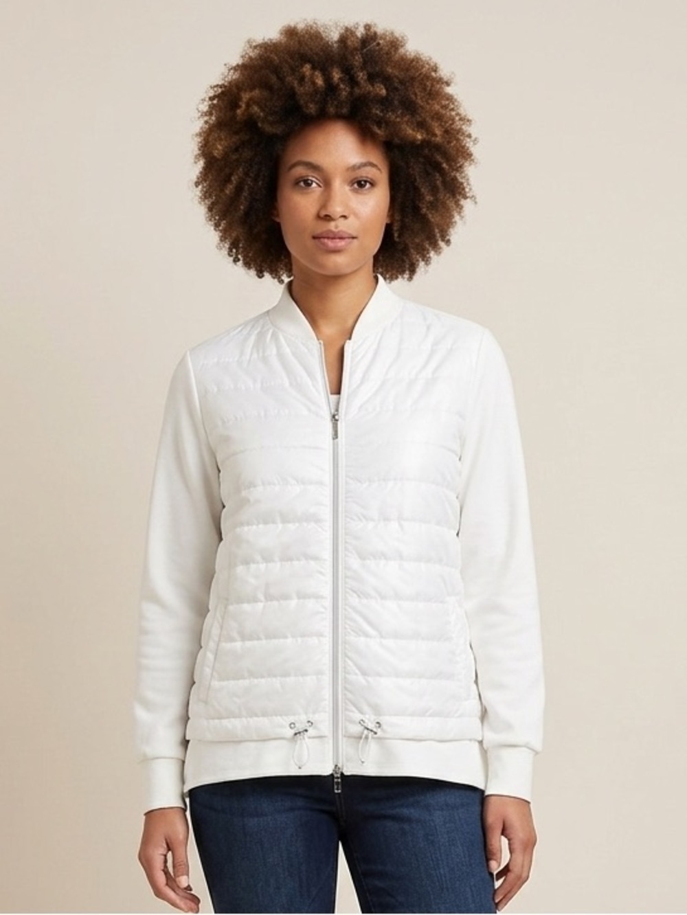 Olsen Women's White/Cream Quilted Puffer Jacket w/ fleece sleeves Medium
Germany
